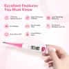 Easy@Home Basal Body Thermometer: BBT for Fertility Prediction with Memory Recall - Accurate Digital Basal Thermometer for Temperature Monitoring with Premom App - EBT-018 (Pink) view 2