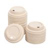 KARAT EARTH KE-BDL508N 80mm PFAS Free Bagasse Sipper Dome Lid for 8oz. Hot Cup, Natural - Case of 500 pcs view 1