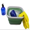 SAMMART 5.5L (1.4 Gallons) Collapsible Tub - Foldable Dish Tub - Portable Washing Basin - Space Saving Plastic Washtub (Grey/Dark Sea Green, 1) view 4