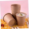 Cabilock 25sets Disposable Kraft Paper Soup Containers with Lids for Takeout for Porridge Soup and Ice Storage view 2