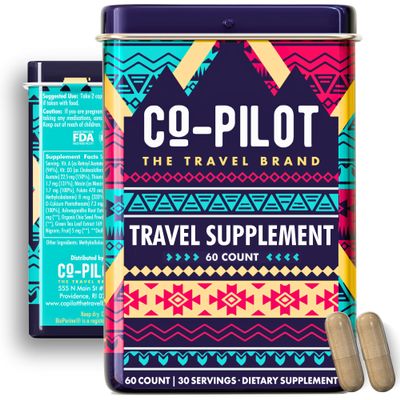Travel Vitamin Supplement for Flight and Daily, Jet Lag, Energy, Immune, Digestion Support, Promote Calmness with Ashwagandha, Rhodiola, Chia & D3 for Better Sleep & Mood | Vegan, 60 Count