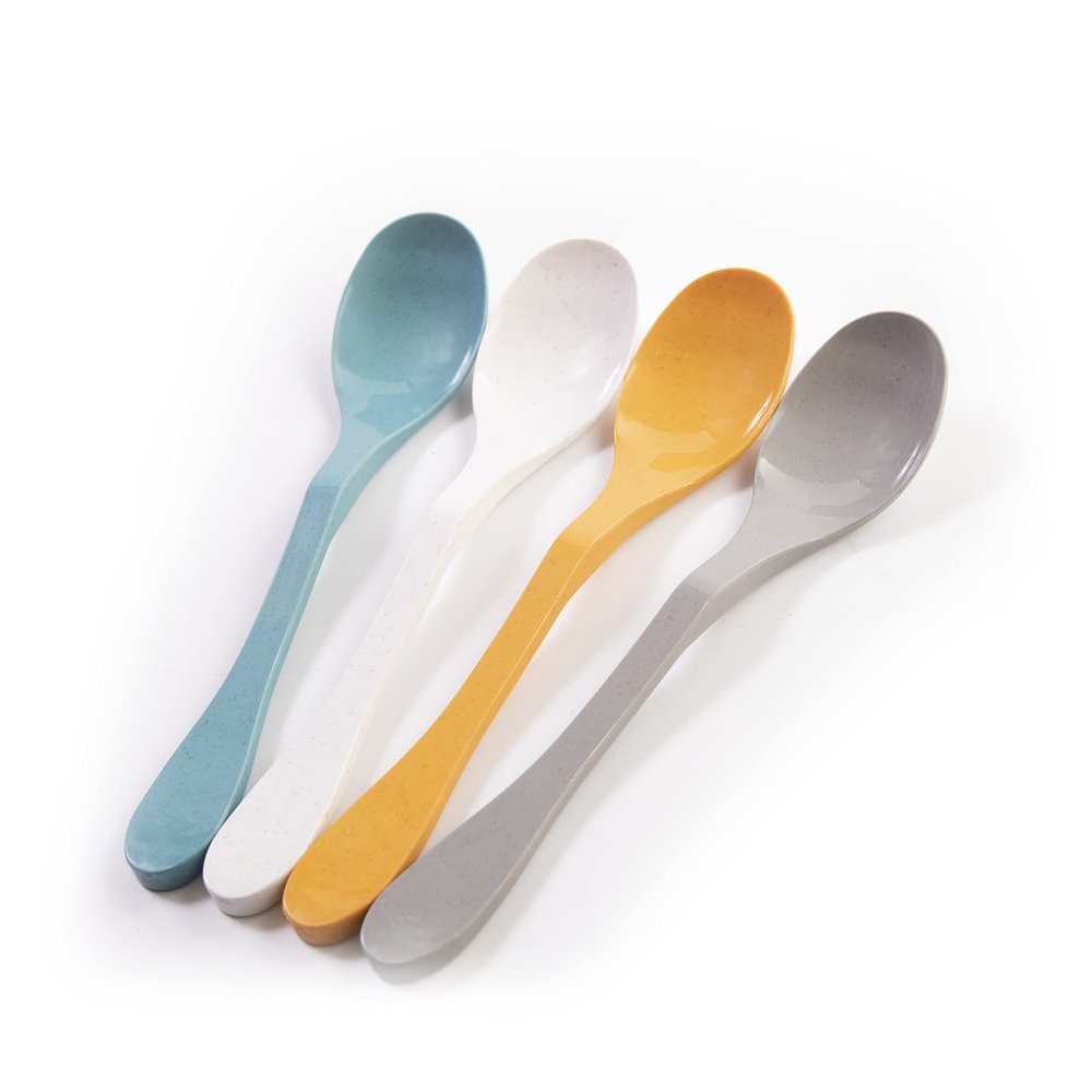 Knork Eco Spoon Plant Based Cutlery Bamboo Reusable Flatware Set, 12 Piece, Gray