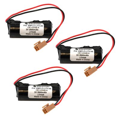 (3-Pack) Exell EBPLC-LTC-3PN-S2WC 3V PLC Lithium Computer Backup Batteries, Replaces Fanuc A98L0031001, A55DELTA, LIT5110, Leblonde CR17450E-R, Leblonde CR17450E-RL