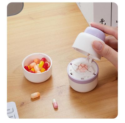 LeMall Pill Cutter can be Used for Half or 1/4 Dispensing of Small and Large Pills Pill Cutter and Storage Pills Hidden Blade (Purple)