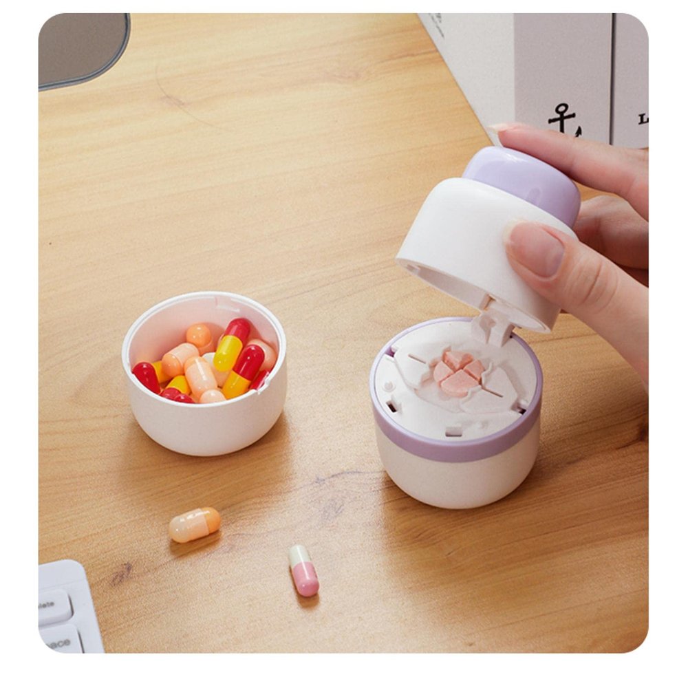 LeMall Pill Cutter can be Used for Half or 1/4 Dispensing of Small and Large Pills Pill Cutter and Storage Pills Hidden Blade (Purple)