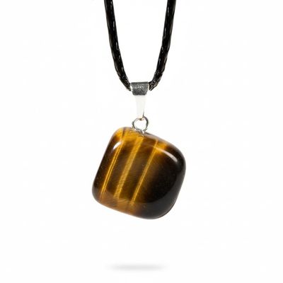 Ayana Crystals Tiger Eye Tumbled Pendant - Handcrafted, Ethically Sourced, Natural Men's Necklace with Tigers Eye Crystal for for Leos, July Birthstone