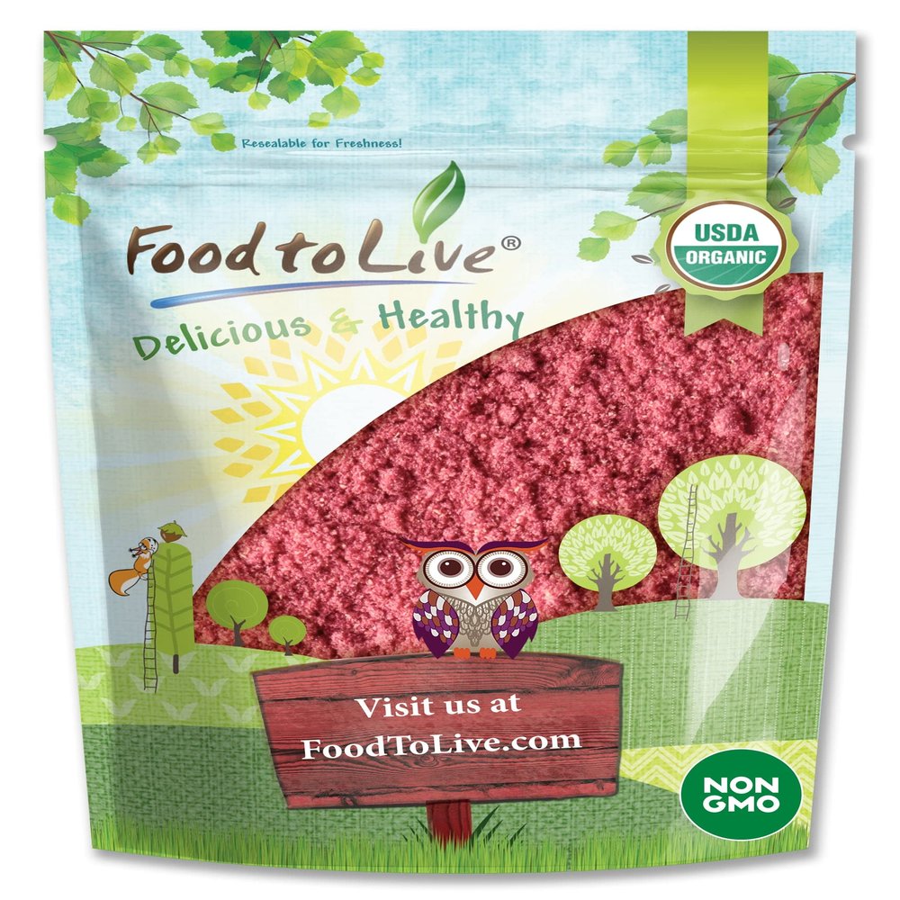 Food to Live Organic Freeze-Dried Strawberry Powder, 2.5 Pounds  Non-GMO, 100% Pure, No Additives, Vegan, Bulk. Easy to Mix. Rich in Vitamin C, Dietary Fiber. Great for Smoothies, Shakes, Baking