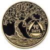 1 to 50 Year Twisted Tree of Life Sobriety Coin - Gold Plated AA Chips & Medallions - 90 Days/3 Months Sobriety Coin - Black view 1