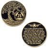 1 to 50 Year Twisted Tree of Life Sobriety Coin - Gold Plated AA Chips & Medallions - 25 Year Sobriety Coin - Black view 3