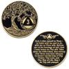 1 to 50 Year Twisted Tree of Life Sobriety Coin - Gold Plated AA Chips & Medallions - 3 Year Sobriety Coin - Black view 3