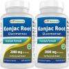 Best Naturals 2 Pack Konjac Glucomannan Root 2000 mg per Serving - 180 Vegetarian Capsules view 1