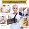 2 Pieces Mesh Arm Shoulder Sling Adjustable Shoulder Immobilizer for Shower Breathable Rotator Cuff Solution Lightweight Shoulder Sling for Shower Brace Black Arm Supports for Supporting Elbow Wrist view 3