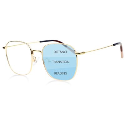 HEBEHO Reading Sunglasses Oversized Progressive Multifocal Photochromic Reading Glasses UV Resistant Oval Metal Frame Spring Hinge Reader for Men (Color : Gold, Size : 2.75x)