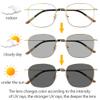 HEBEHO Reading Sunglasses Oversized Progressive Multifocal Photochromic Reading Glasses UV Resistant Oval Metal Frame Spring Hinge Reader for Men (Color : Gold, Size : 2.75x) view 2