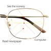 HEBEHO Reading Sunglasses Oversized Progressive Multifocal Photochromic Reading Glasses UV Resistant Oval Metal Frame Spring Hinge Reader for Men (Color : Gold, Size : 2.75x) view 3