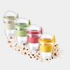 GanoOne Breakfast On the Go Cups, Take and Go Yogurt Cup with Topping Cereal or Oatmeal Container, Portable Lux Yogurt Cereal To-Go Container with Top Lid Granola & Fruit Compartment (Yellow) view 3