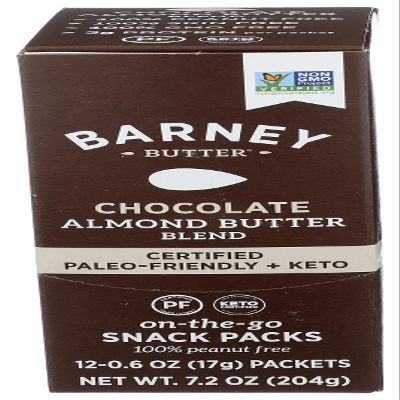 Barney Butter Almond Butter Snack Packs, Chocolate, 0.6 Ounce (Pack of 12), Skin-Free Almonds, Non-GMO, Gluten Free, Keto, Paleo, Vegan