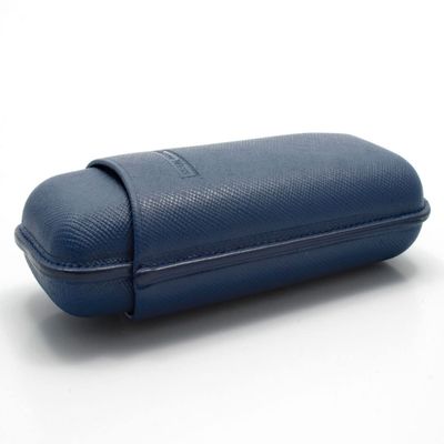 Generisch Martin Wess 590 Dante Blue Cigar Case / Robusto / Cowhide Leather / Insert / Adjustable 130 - 150 mm Length / 21 mm Diameter