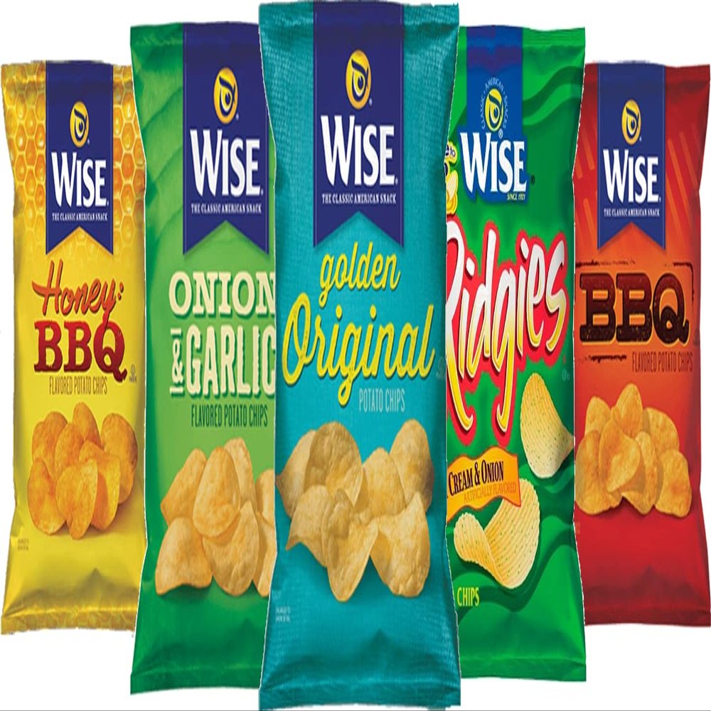 Wise Foods Potato Chips Variety 5-Pack, Sharing Size Bags