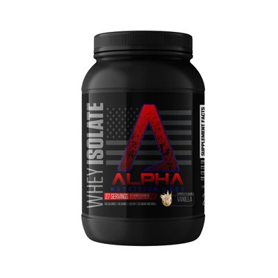 Alpha Nutrition Labs Whey Isolate Protein Powder - Vanilla Flavor, 28g of Protein, Protein Source, Low Carb, Classic Specialty