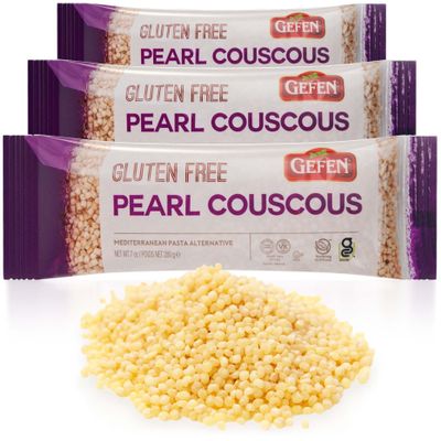 Gefen Gluten Free Israeli Pearl Couscous 7oz (3 Pack) | Natural Ingredients | Grain Free| Soy Free | Kosher (Including Passover)