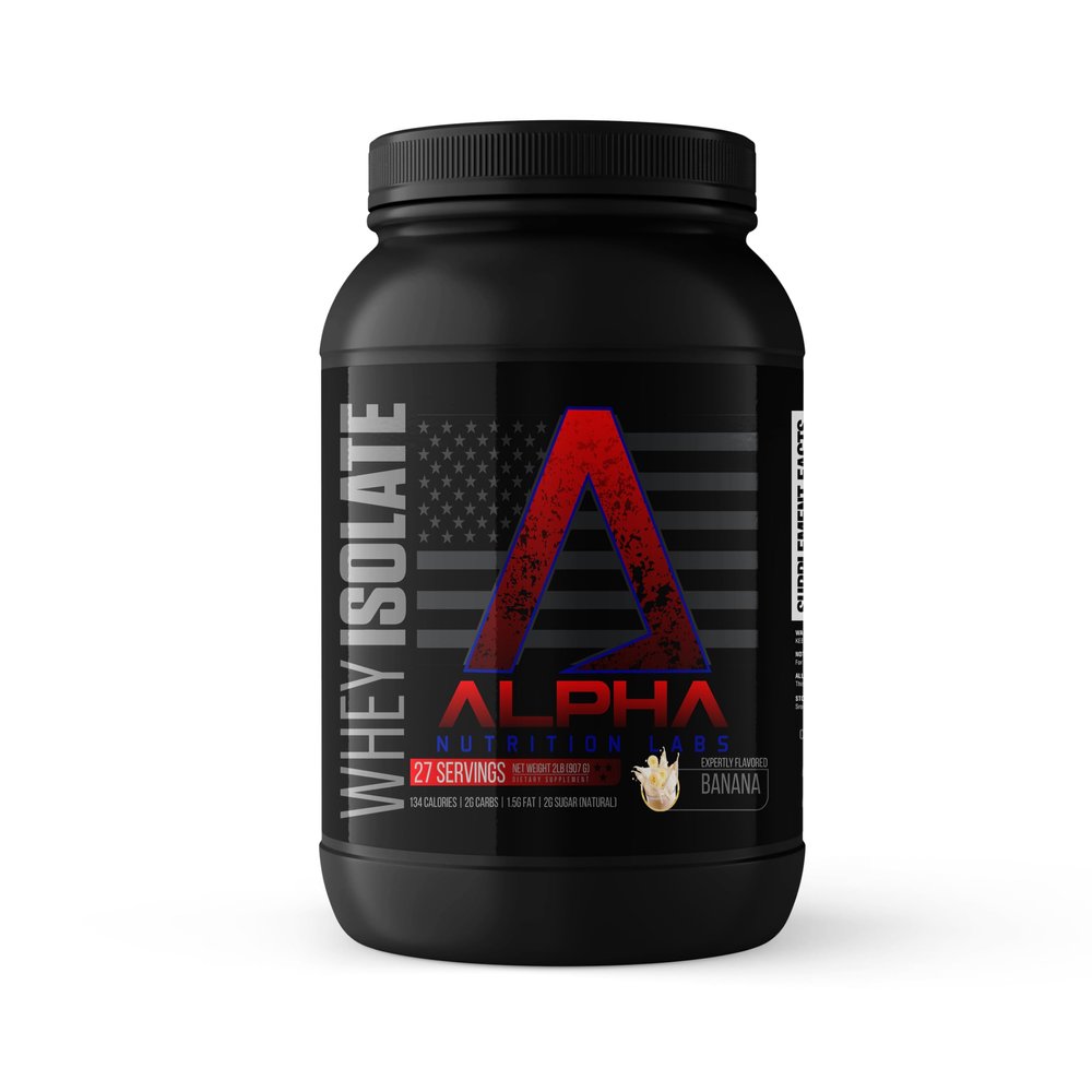 Alpha Nutrition Labs Whey Isolate Protein Powder - Banana Flavor, 28G of Protein, Protein Source, Low Carb, Classic Specialty
