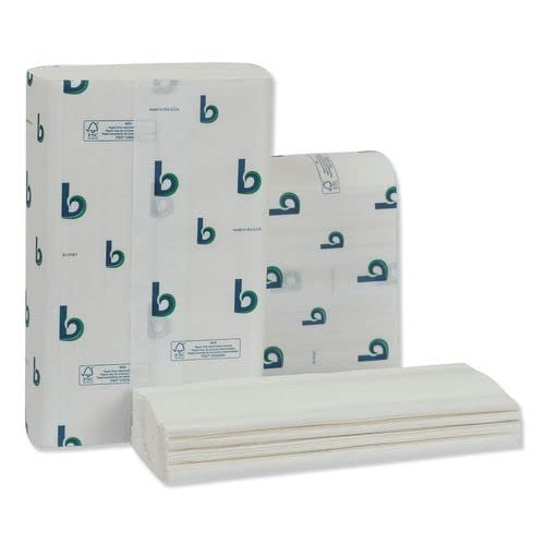 Boardwalk BWK6204 9 x 9.5 in. 1-Ply Structured Folded Towels White - Pack of 250 - Case of 16