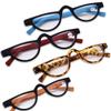 HEBEHO Retro Half Moon Reading Glasses Anti Blue Light Computer Eyeglasses Spring Hinge Reader for Men Women (Color : Blue, Size : 2.5X) view 3