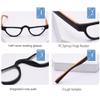 HEBEHO Retro Half Moon Reading Glasses Anti Blue Light Computer Eyeglasses Spring Hinge Reader for Men Women (Color : Blue, Size : 2.5X) view 4