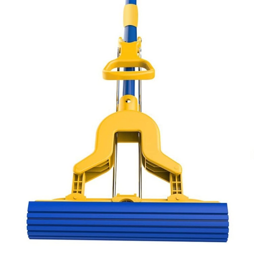 BDPP mop Mop Pcv Sponge Mop 51.22 Inch Extension Rod, with 2 Reusable and Washable Sponge Replacement Heads Suitable for All Floor Types