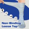 Facool Diabetic Socks Women, Mens Neuropathy Seamless Dress Cushioned Crew Merino Wool Moisture Wicking Socks with Non-Binding Loose Top Seamless Toe, 3 Pairs Dark Grey/Light Grey/Navy Blue Medium view 3