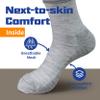 Facool Diabetic Socks Women, Mens Neuropathy Seamless Dress Cushioned Crew Merino Wool Moisture Wicking Socks with Non-Binding Loose Top Seamless Toe, 3 Pairs Dark Grey/Light Grey/Navy Blue Medium view 4