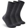 Facool Diabetic Crew Socks for Women, Cushioned Merino Wool Soft Wellness Dress Moisture Wicking Quarter Socks with Non-Binding Loose Top,Seamless Toe, 3 Pairs Dark Grey M view 1