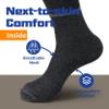 Facool Diabetic Crew Socks for Women, Cushioned Merino Wool Soft Wellness Dress Moisture Wicking Quarter Socks with Non-Binding Loose Top,Seamless Toe, 3 Pairs Dark Grey M view 4