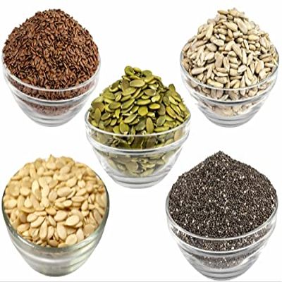 5 in 1 Super Seeds Mix 500gms (Pumpkin seeds Watermelon seeds Flax seeds Sunflower seeds Chia seeds) Healthy Raw Seeds ComboSeeds Mix for Eating Seeds for Eating Super Seeds Mix