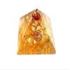 Jet Handmade Citrine Orgone Pyramid for Desk Decor, (Approx 3 Inch) Handmade Resin Pyramid with Natural Citrine Chips view 1
