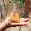 Jet Handmade Citrine Orgone Pyramid for Desk Decor, (Approx 3 Inch) Handmade Resin Pyramid with Natural Citrine Chips view 2