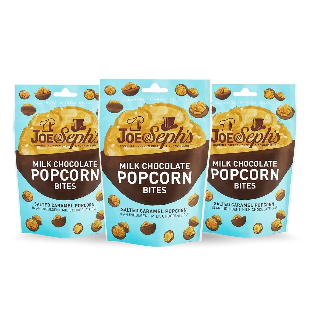 Joe & Sephs Gourmet Popcorn  Flavored Gourmet Popcorn, Individually Packaged Flavors, Perfect for Gift Sets and Parties (Milk Chocolate - 3 Pack)