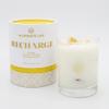 ALUMINATE LIFE Luxury Glass Jar Candle, 14.5 OZ, Recharge - Citrine Crystal Infused - Scents of Lemongrass, Geranium, and Basil - Happiness, Manifestation, & Abundance - Coconut Wax, Essential Oils view 2