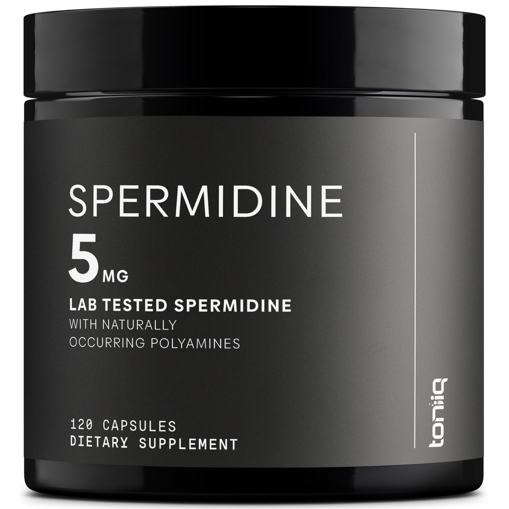 Toniiq Ultra Concentrated 500mg Spermidine Supplements for Men and Women - Non-Synthetic Spermidine Standardized to No Less Than 1% - 5mg per Serving Rice Germ Extract