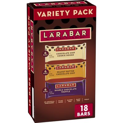 Larabar Chocolate Variety Pack, Fruit and Nut Bars, Gluten Free and Vegan, 28.8 oz, 18 Ct