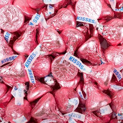 1 lb Pink Kisses Candy - Milk Chocolate (Approx. 100 pcs)