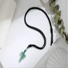 QINJIEJIE Green Aventurine Crystals Necklace Cross Crystal Necklaces Adjustable Black Rope Real Stone Gemstone Reiki Energy Quartz Mens Jewelry for Men Women Father's Day Gift view 3