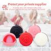 Adorable Pink Peri - Menstrual Period Cup Case Storage Bag | Rose Design + Silicon Material | Easy to carry, clean, and use | Metal Chain attached | Multi-use for any small items (White) view 3