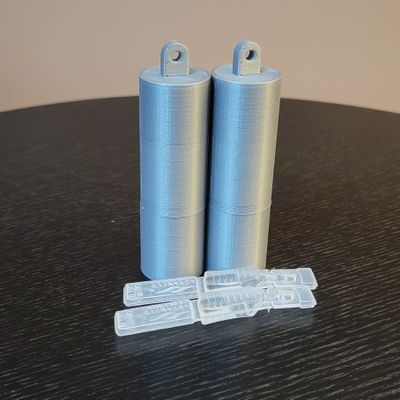 Pocket Eye Drop Vial Holder & Carry Case - Holds One (1) Single Use Eye Drop Vial - Perfect to carry in pocket, purse/clutch, school bag - Two (2) Pack - Znet3D (Silver)