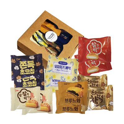 Korean Cookies Style Variety Mochi Assortment [CW] Chungwoo "AtoZ" Lunch Box - Mom's Love (CW 6 COMBO Sampler, Set of 2)