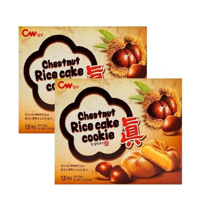 Korean Cookies Style Variety Mochi Assortment [CW] Chungwoo "AtoZ" Lunch Box - Mom's Love (CW CHESNUT MICHI, Set of 2)