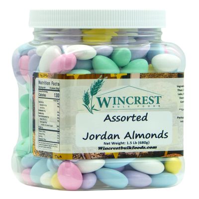 Jordan Almonds with Candy Shell - 1.5 Lb Tub (Assorted)