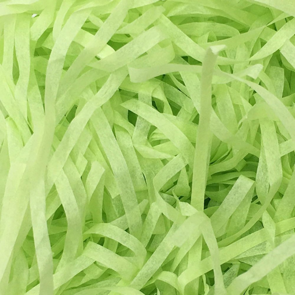 JINZOFLY Easter Grass, 100g Shredded Paper for Gift Box, Crinkle Cut Paper Shred Filler for Gift Wrapping & Basket Filling(Light Green)