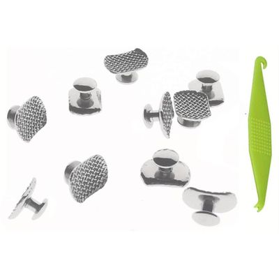 30 Pcs New SmileTech Dental Lingual Buttons Oval Mesh Base Orthodontics Materials